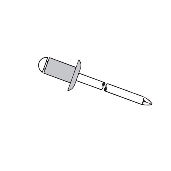 QQ GESIPA Alu / Stahl Blindniete 6,4 x 20 mm, Standard Flachrundkopf, Hohlniet: Alu ALMG3, Nietdorn: Stahl, verzinkt, Paket mit 200 Stück Abverkauf