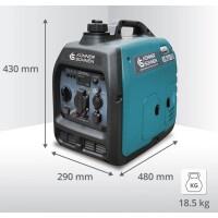 Könner & Söhnen Benzin-Inverter KS2100i S, 3,3PS, 2kW, 230V, 4-Takt-Benzinmotor, Handanlasser