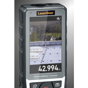 Laserliner Laser-Entfernungsmesser DistanceMaster LiveCam, Messbereich innen 0,2 bis 150m, Länge-, Flächen- und Volumenfunktion, Neigungsanzeige, HD-Kamera-Zielhilfe, automatischem 4-fach-Zoom und Digital Connection