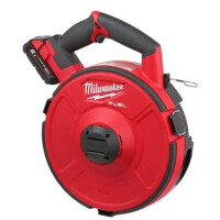 QQ MILWAUKEE M18 FPFT-202 36M ST SET Akku-Kabeleinziehgerät, Stahlbandtrommel 36m x3mm, 18V, 2x Akku 2,0Ah, Ladegerät im Karton