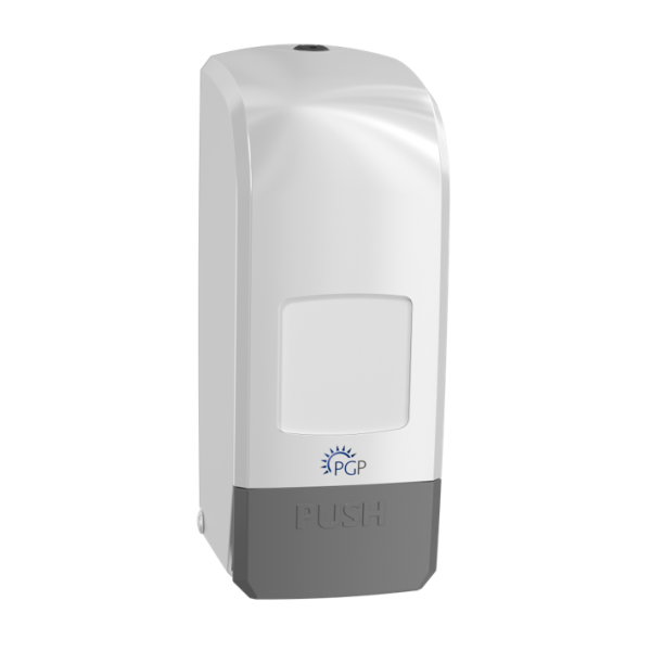 GREVEN® VARIOMAT PRO STANDARD Kunststoff-Spender für 1-L- und 2-L-Varioflaschen, weiß/grau