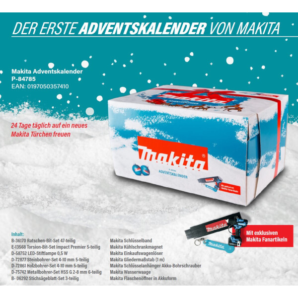 Makita P-84800 Adventskalender - 24 Tage täglich auf ein neues Makita Türchen freuen