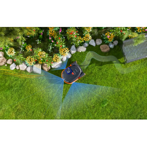 Segway Exklusiv-Partner NAVIMOW X330E Mähroboter, inkl. VisionFence, ohne Begrenzungskabel, elektrische Schnitthöhenverstellung, Diebstahlschutz, Steigfähigkeit 50%, bis zu 3000m²