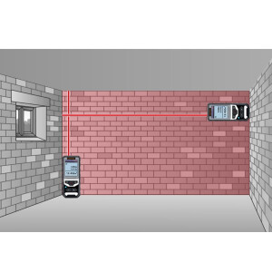 Laserliner Entfernungsmesser Distance-Master Plus 100, Messbereich innen 0,1 bis 100m, rote Lasertechnologie, Flächen- und Volumenfunktion, Farbdisplay, eingebauter Akku, Bluetooth im Hartkoffer