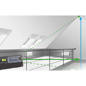 Laserliner LaserRange-Master Gi4 Mini kompakter Entfernungsmesser, Messbereich innen 0,05 bis 40m, grüne Lasertechnologie, Flächen- und Volumenfunktion, LC-Anzeige, eingebauter Akku, 75mm hoch