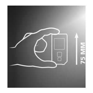 Laserliner LaserRange-Master Gi4 Mini kompakter Entfernungsmesser, Messbereich innen 0,05 bis 40m, grüne Lasertechnologie, Flächen- und Volumenfunktion, LC-Anzeige, eingebauter Akku, 75mm hoch