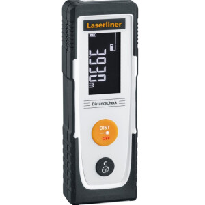 Laserliner Entfernungsmesser DistanceCheck 25, Messbereich innen 0,05 bis 25m, rote Lasertechnologie, Flächen- und Volumenfunktion, inkl.Batterien