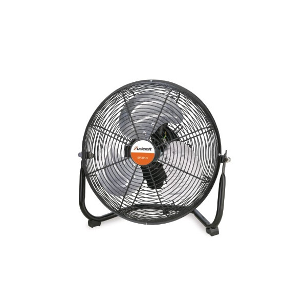 unicraft BV 301-3 Bodenventilator, 50W, 230V, IP20, 3 Geschwindigkeitsstufen, 305mm Durchmesser, Luftaustrittsgeschwindigkeit 6.1m/s, einstellbarer Lüfterwinkel, Vollgummifüße