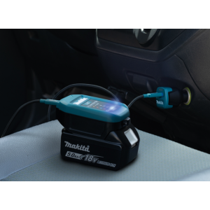 Makita DC18SJ Komplettset USB-Ladegerätset 14,4V/18V LXT Li-Ion, inkl. KFZ-Adapter (ADP14), USB-C PD Ladekabel