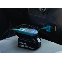 Makita DC18SJ Komplettset USB-Ladegerätset 14,4V/18V LXT Li-Ion, inkl. KFZ-Adapter (ADP14), USB-C PD Ladekabel