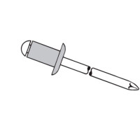 QQ GESIPA Alu / Stahl Blindniete 4,0 x 18 mm, Standard Flachrundkopf, Hohlniet: Alu ALMG3, Nietdorn: Stahl, verzinkt, Paket mit 500 Stück Abverkauf