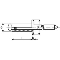 QQ GESIPA Alu/Stahl Blindniete 4 x 17 mm, PolyGrip, Flachrundkopf, nietbare MS 7,0-13,0mm, VPE 500 Stück Abverkauf