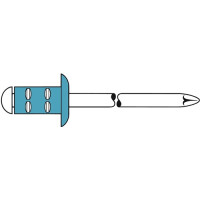 QQ GESIPA A2 Blindniete 4,8 x 10 mm, PolyGrip, Flachrundkopf, nietbare MS 1,0-6,5mm, VPE 500 Stück Abverkauf