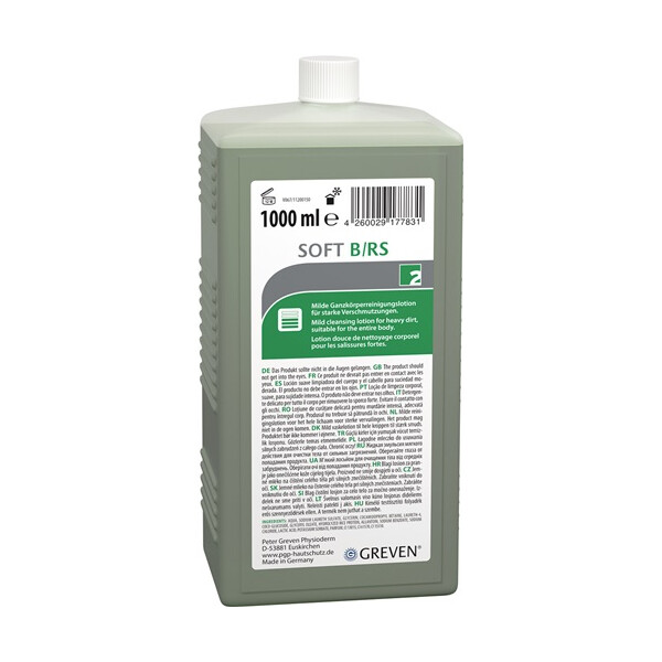 QQ Hautreinigungslotion GREVEN® SOFT B/RS 1l mittlere b.starke Verschmutz.Flasche