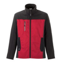QQ PLANAM Norit Herren Hybridjacke, Farbe: rot/schwarz, Größe: 50, leichte Arbeitsjacke mit Stretcheinsätzen, 65 % Polyester, 35 % Baumwolle ca. 245 g/m²