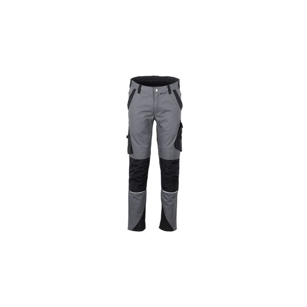 QQ PLANAM Norit Herren Bundhose, Farbe: schiefer/schwarz, Größe: 46, leichte Arbeitshose mit elastischen Einsätzen im Schritt und am Schaft, 65 % Polyester, 35 % Baumwolle ca. 245 g/m²