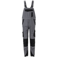 ABV PLANAM Norit Herren Latzhose, Farbe: schiefer/schwarz, Größe: 42, leichte Arbeitshose mit elastischen Einsätzen im Schritt und am Schaft, 65 % Polyester, 35 % Baumwolleca. 245 g/m²
